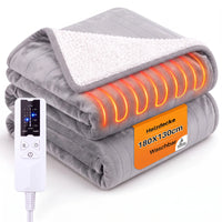 Couverture chauffante électrique flanelle et sherpa