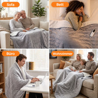 Couverture chauffante 2 personnes 200 x 180 cm pour le lit