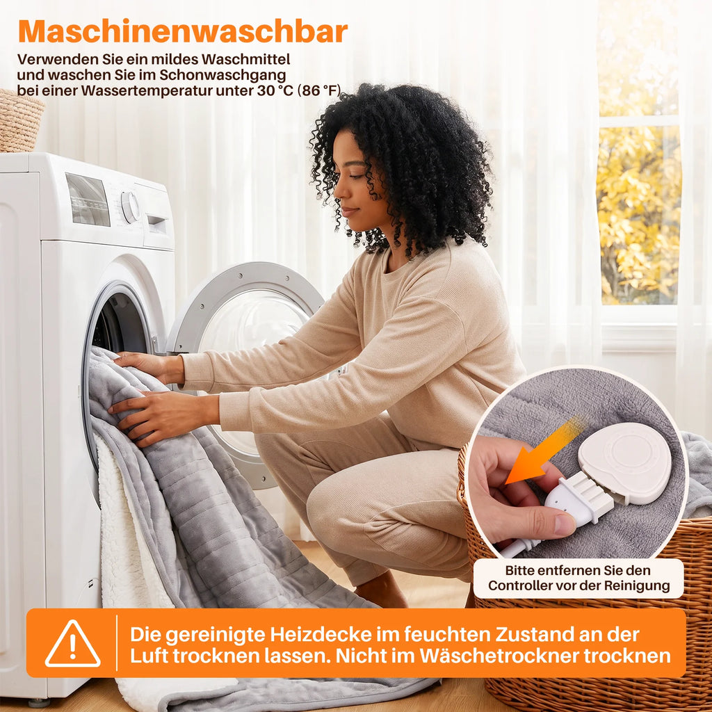 Couverture électrique sherpa avec 6 niveaux de chaleur